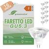 greenandco 10x MR16 GU5.3 | dimmerabile | sostituisce 28W | bianco caldo 2700K | IRC 90+ | 3W 250 lm | 38° | senza sfarfallio | COB LED spot | 12V AC/DC