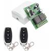 QIACHIP Interruttore di Controllo Remoto Relè Radiocomando 2 canali Ricevitore con 433Mhz RF trasmettitori CC 12V 24V 10A controller per motore, luci, porta del cancello