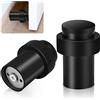 TOKPLNU Fermaporta da pavimento in acciaio inox, resistente, 50 mm, colore: nero, per battiscopa, moderno, alto, con punta e anello in gomma, confezione da 2
