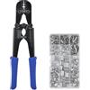Iwiss iCrimp - Kit di strumenti per crimpatura funi metalliche, con 330 manicotti ad anello e 45 pezzi in acciaio inox, kit con tagliacavi integrato, strumento di crimpatura per pesca