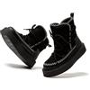 JOMIX Scarponcino Donna Comode Foderata Caldo Antiscivolo Stivali Stile da Neve MD1094-1（Nero,39）