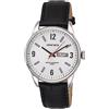 Armitron - Orologio da uomo con datario (giorno della settimana/data), cinturino in pelle effetto coccodrillo, 20/5050, Nero/Argento