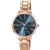 Nine West Orologio da polso da Donna, con cinturino impreziosito da cristalli, Oro Rosa/Blu Marino