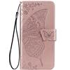 Wuzixi Wallet Cover per Samsung Galaxy A51 5G. Funzione Stand, Slot Cart, Flip Caso Pelle PU Bumper Custodia con, Case Custodia per Samsung Galaxy A51 5G.Oro Rosa