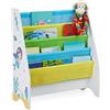 Relaxdays Scaffale Libreria Bambini, 4 Scomparti,Immagini di una Sirena, Bimbi, Dimensioni HLP: 71x62x29 cm, Colorato