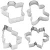 GRUSS & CO Set di biscotti con motivo vaniglia, set regalo con 4 formine per biscotti, albero di Natale, angelo, pan di zenzero, fiocco di neve, stampi da forno, biscotti | 51133