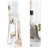 FANTASK Specchio da parete 2 in 1, con cornice in legno, 37 x 160 cm, bianco