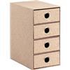Rössler SOHO 4 cassetti in carta, organizer da ufficio, scrivania, organizer per cassetti, accessori e forniture per ufficio, organizer da scrivania, 18 x 25 x 32 cm, 1 pezzo, colore: marrone