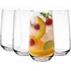 Glasmark KROSNO 1992 Set di bicchieri da long drink, 4 pezzi, 430 ml, bicchieri da acqua, bicchieri da cocktail, in vetro highball, lavabili in lavastoviglie.