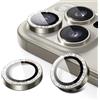 JETech Pellicola Fotocamera per iPhone 16 Pro 6,3 Pollici e iPhone 16 Pro Max 6,9 Pollici, Glitter Scintillant 9H Vetro Temperato Anello Metallico Individuale Cover, 1 Set (Titanio Naturale)