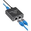 GNUADZ Switch Ethernet da 1 a 2 1000Mbps Sdoppiatore Ethernet Alluminio Splitter Gigabit LAN con Cavo di Alimentazione USB C. Adatto a Computer,Router,Set Top,Box,TV