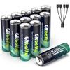 GRbatty Batterie Ricaricabili AA USB C 1.5V Litio 3400mWh Ad Alta Capacità,Pile Ricaricabili AA con 1500 Tech 12 Pezzi