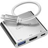 ElecMoga Hub USB C,Hub USB-C Multi-Port con HDMI 4K,Power Delivery 100 W 1 porte USB 3.0 1 porta Type-C 3.0 Adattatore splitter USB per MacBook,Mac Mini,Surface Pro,XPS