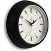 Jones Clocks® Ketchup Orologio a parete | Orologio retrò rotondo da diner | 25cm | Nero | Ideale per cucina, soggiorno, ufficio o camera da letto | Numeri facili da leggere