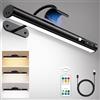 Hapfish Applique da parete ricaricabile con Sensore di Movimento, Luce specchio bagno senza fili con telecomando e calamita, wireless wall light, lampada LED parete per fotografica, muro, interno