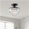 BESTIER Lampadario a Soffitto Moderno Moderno In Cristallo Nero Illuminazione Plafoniera a LED Lampada per Sala da Pranzo Bagno Camera da letto Soggiorno Diametro 23 Altezza 26