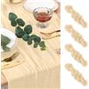 AUAUY 4PZ Runner Garza da Formaggio, 90x300cm Beige Runner Tavola in Tulle