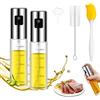 SCBOY 100ml*2 Nebulizzatore Olio Spruzzino Olio Per Friggitrice Aria Oliera Spray con Spazzola Per La Pulizia Dell'imbuto E Spazzola Per La Griglia In Silicone