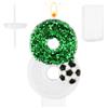 Gosknor Candelina Calcio, Bianco Verde Decorazione per Torta da Calcio Candele con Numeri di Compleanno Paillettes Scintillanti Tema Calcio Decorazioni per Feste di Compleanno Celebrazioni (Numero 8)