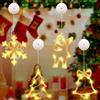 TaimeiMao Set di 4 luci natalizie a LED, decorazione di Natale, lampada a ventosa, decorazione della finestra, catena luminosa a LED (4B-HB)