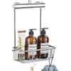GERUIKE Mensola Doccia da Appendere - Portaoggetti da Appendere per Bagni Compatti - Accessori Bagno Acciaio Inox Grigio Opaco - Cestino Porta Shampoo Doccia da Appendere al Rubinetto Doccia