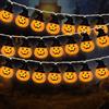 Leonshco Catena luminosa per Halloween, a batteria, decorazione di zucca, 3 m, 20 LED, decorazione per Halloween, impermeabile, luce bianca calda, per feste per bambini, interni ed esterni, feste