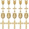 SUNNYCLUE 1 scatola 40 pezzi 4 stili Ciondolo Rosario In Oro Ciondoli Croce Rosario Crocifisso Pasquale Lampadario Ovale Collegamenti Risultati Connettore Vacanza Ciondolo per Gioielli Creazione di Ci