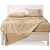 FARFALLAROSSA Lenzuola Singolo Completo, Materiale 100% Puro Cotone, Lenzuola e 1 Federa da Letto, Biancheria da Letto Made In Italy, beige