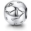 LaMenars - Braccialetto da donna in argento Sterling 925, con 12 costellazioni, compatibile con Pandora e Europeo, Argento sterling
