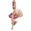Amuefer Rosa rossa amore per sempre Charm Compatibili Bracciale Collana, Argento Sterling Ciondolo Compleanno Natale Gioielli Regali per le Donne Moglie Amici