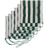 Il Tuo Artigiano Design Set 6 Cuscini per Sedie da Giardino Made in Italy - Cuscini Copri Sedie da Cucina 40x40 cm - Imbottiture in Spugna e morbido Acrilico (Bianco e verde)