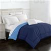 IlGruppone Il Gruppone Passione Casa Trapunta Invernale Piumino Tinta Unita Double Face Caldo Piumone Bicolore Imbottitura Coperta Anallergica Traspirante (Blu-Avio, Una Piazza e Mezza)