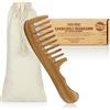 COM-FOUR® Pettine per capelli in legno di sandalo Premium | pettine con denti grossi in legno sostenibile