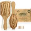 COM-FOUR® set di 2 spazzole per capelli in bambù, spazzola a palette | spazzola styling - 100% vegane