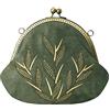 Joe Browns Pochette Ricamata in Finta Pelle Scamosciata con Telaio in Metallo, Borsa Donna, Verde, Taglia Unica