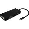 AISENS - A109-0679 - Convertitore USB-C a DP/DVI/HDMI/VGA, USB-C/M-DP/H-DVI/H-HDMI/H-VGA/H, nero, 15 cm