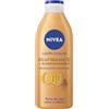 NIVEA Q10 Lozione per il corpo rassodante + autoabbronzante (400 ml), crema idratante per il corpo con coenzima Q10, crema abbronzante per tono della pelle chiaro a medio