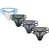 Summer Code Uomo Perizoma String e Tanga Comode e Traspiranti Intimo Slip da Uomo in Micro Rete, Pacco da 4 MulticolorA, XXL