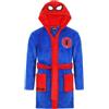 Disney Spiderman - Accappatoio in pile, per bambini, con cappuccio, blu-rosso, 128