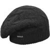 Melegari Berretto di Maglia Lungo e Ampio | Lana e Angora | Lavorazione a trecce | Donna/Ragazza | Long Beanie Hat | Pavia (Nero)