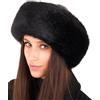 Futrzane Siberian Colbacco - Cappello in Pelle con Pelliccia da Donna Elegante (L, Bianco - Bianco Siberian)