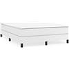 AUVYI Letto a molle, letto imbottito, letti, struttura, camera da letto 140x190 cm, bianco telaio letto in ecopelle