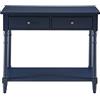 PADMA HOUSE Tavolo consolle con 2 cassetti, piccolo divano con ripiani, tavolo d'ingresso per soggiorno, ufficio, 90 x 35 x 76,5 cm (blu)