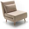 Totò Piccinni Poltrona Letto DREAM prontoletto clic-clac imbottito in tessuto con cuscino e piedini in legno (Poltrona, Beige)
