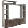 milani home - parete attrezzata porta tv soggiorno moderna di design 180x28/40x165 h