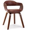 Mingone Sedie da Pranzo Moderne Sedia da Cucina Poltrone in Legno Massello Noce Sedie da Soggiorno Poltrone con Gambe in Legno Massello Sedia da Sala d'attesa, Marrone