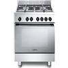 De'Longhi GEMMA 66 ML - Cucina a gas con forno elettrico, 60x60 cm, Inox, 4 fuochi