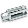 Ganter Normelemente | Giunti forcella - GN 751-10-20-M10-B | Con bulloni a molla a scatto | Acciaio zincato, blu passivato | 5 pezzi