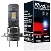 Nvdin h7 led senza ventola 20000lm, lampadine per fari auto o moto, lampadina 12v per abbaglianti o anabbaglianti, dimensioni 1:1 alogena, luce bianca 6000k, confezione da 1