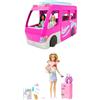Barbie Bundle, DREAM CAMPER Vehicle Playset (HCD46) Doll e accessori (HJY18), 2 giocattoli per bambini + 3 anni